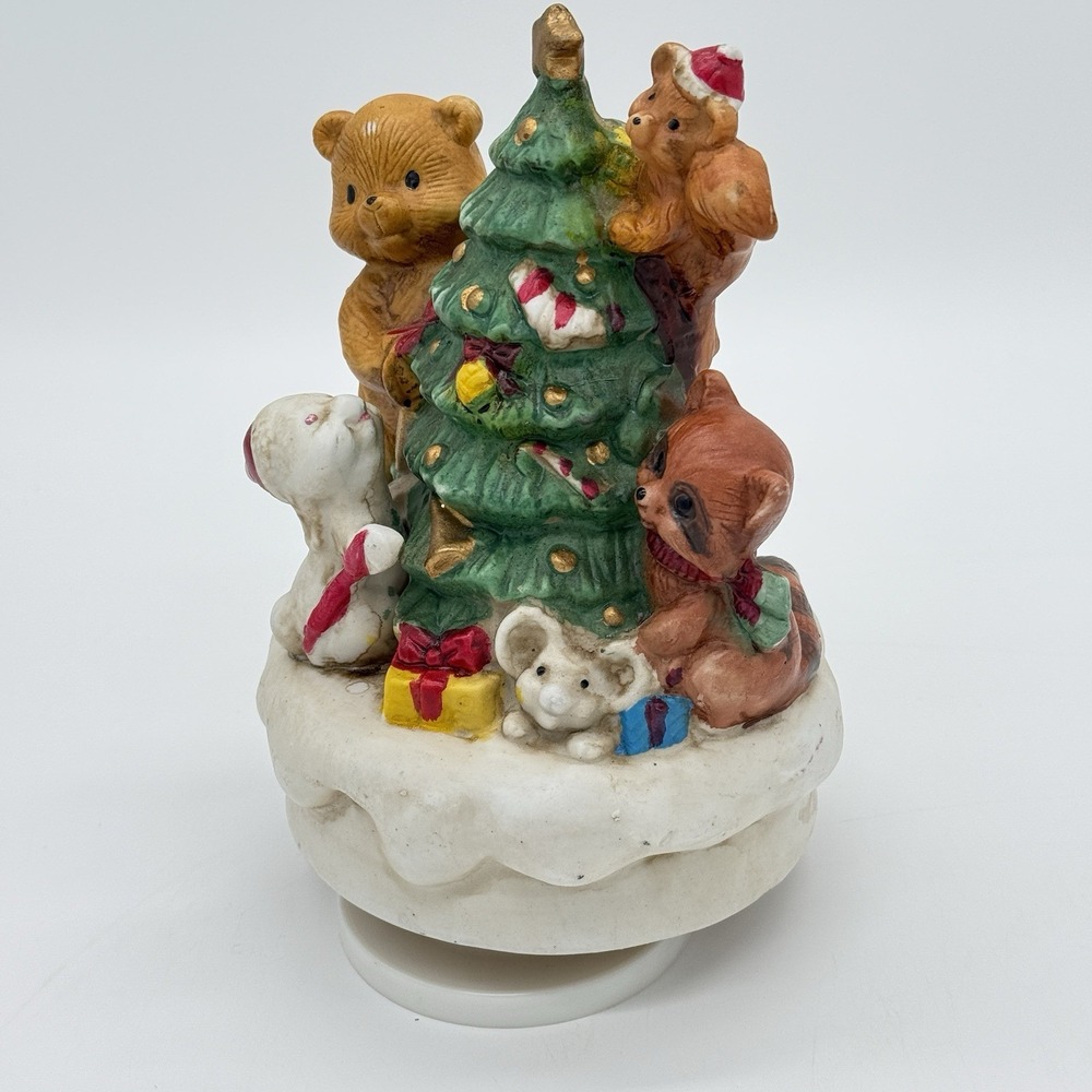 Vintage Christmas Around The World Forest Friends Dreaming‎ White Xmas Music Box
